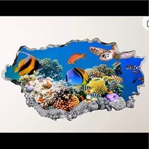 3D aquarium wall decal decoration